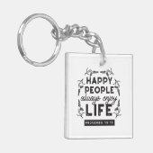Happy Life with Faith – Proverbs 15:15 Art Schlüsselanhänger (Vorderseite links)
