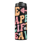 Happy Lift stark farbig Grafik Thermosbecher (Vorderseite)