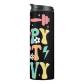 Happy Lift stark farbig Grafik Thermosbecher (Nach rechts gedreht)