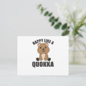 Happy like a Quokka - Sweet Quokka Sweet Animals Postkarte (Stehend Vorderseite)
