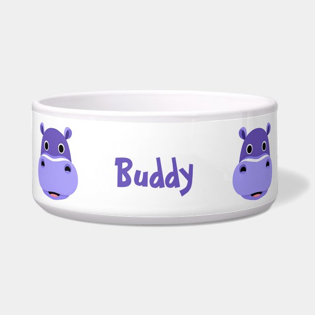 Happy Lila Hippo Face Napf (Vorderseite)