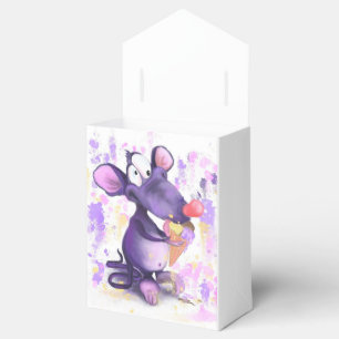 Happy Lila Mouse Eat Ice Cream Favor Box Geschenkschachtel