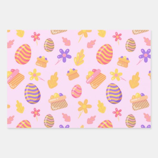 Happy Lila Oaster Geschenkpapier Set (Vorderseite 3)