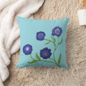 Happy lila und roter Mohn Kissen (Decke)