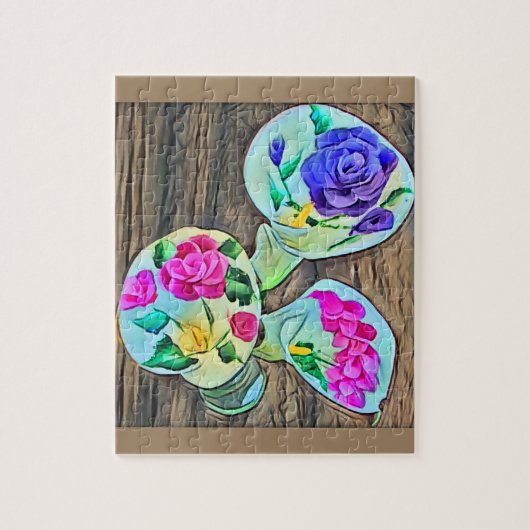Happy Lilys Acrylmalerei Puzzle (Vertikal)