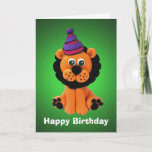 Happy Lion Birthday Card Karte<br><div class="desc">Original birthday themed design.</div>