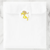Happy Lion Cartoon Runder Aufkleber (Tasche)