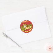 Happy Lion Classic Round Sticker (Umschlag)