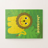 Happy Lion Little Kids Personalisiert Puzzle (Horizontal)