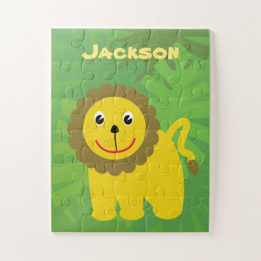 Happy Lion Little Kids Personalisiert Puzzle (Vertikal)