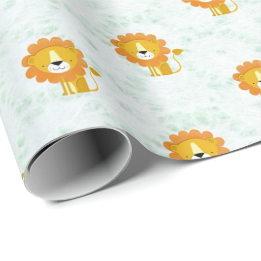 Happy Lion Pattern Niedlich Modern Geschenkpapier (Rolleneckpunkt)