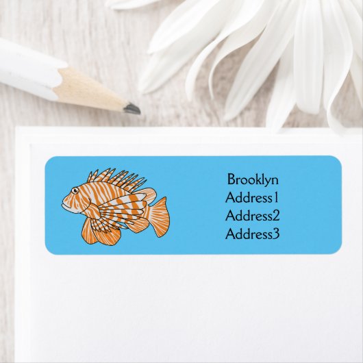 Happy lionfish Cartoon Illustration (Insitu)