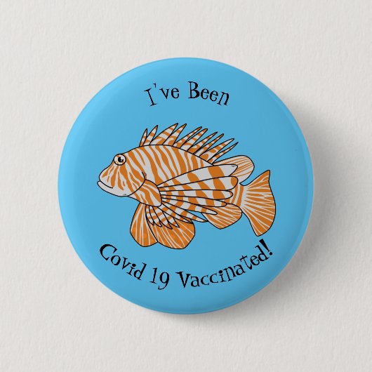 Happy lionfish Cartoon Illustration Button (Vorderseite)
