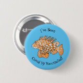 Happy lionfish Cartoon Illustration Button (Vorne & Hinten)