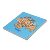 Happy lionfish Cartoon Illustration Fliese (Seite)