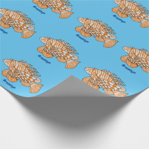 Happy lionfish Cartoon Illustration Geschenkpapier