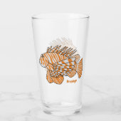 Happy lionfish Cartoon Illustration Glas (Rückseite)