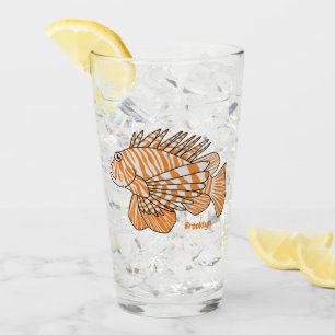 Happy lionfish Cartoon Illustration Glas