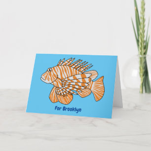 Happy lionfish Cartoon Illustration Karte