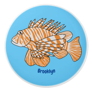 Happy lionfish Cartoon Illustration Keramikknauf