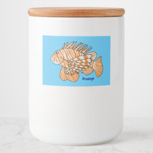 Happy lionfish Cartoon Illustration Lebensmitteletikett