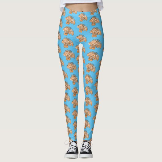 Happy lionfish Cartoon Illustration Leggings (Vorderseite)