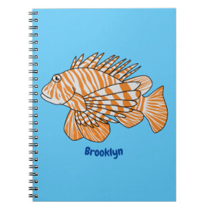 Happy lionfish Cartoon Illustration Notizblock