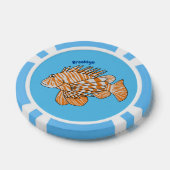 Happy lionfish Cartoon Illustration Pokerchips (Einzeln)
