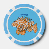 Happy lionfish Cartoon Illustration Pokerchips (Rückseite)