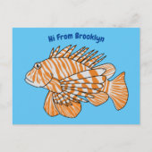 Happy lionfish Cartoon Illustration Postkarte (Vorderseite)
