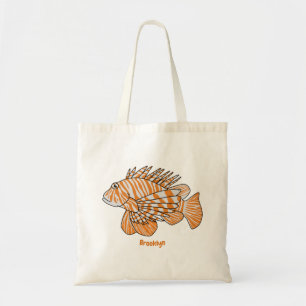 Happy lionfish Cartoon Illustration Tragetasche