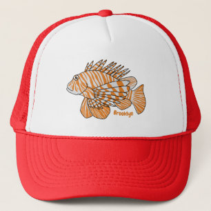 Happy lionfish Cartoon Illustration Truckerkappe