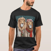 Happy Lions Weihnachten T-Shirt (Vorderseite)