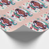 Happy Little Black Girl Weihnachtself Geschenkpapier (Ecke)