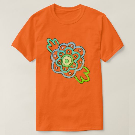 Happy Little Blume Abstrakte Kunst zu tragen T-Shirt (Design vorne)