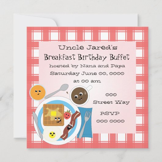 Happy Little Breakfast Einladung (Vorderseite)