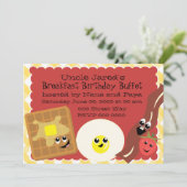 Happy Little Breakfast Einladung (Stehend Vorderseite)