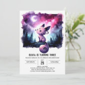 Happy Little Cat Birthday Einladung (Stehend Vorderseite)