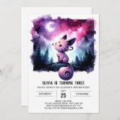 Happy Little Cat Birthday Einladung (Vorne/Hinten)