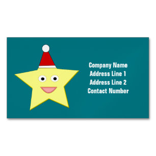 Happy Little Christmas Star Custom Business Cards Magnetische Visitenkarte
