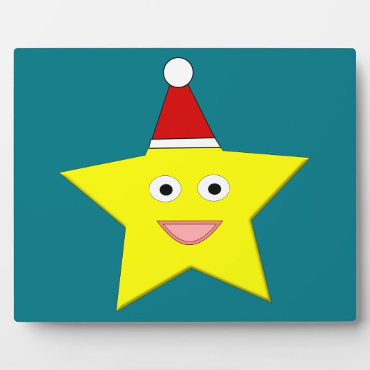 Happy Little Christmas Star Plaque Fotoplatte (Vorderseite)