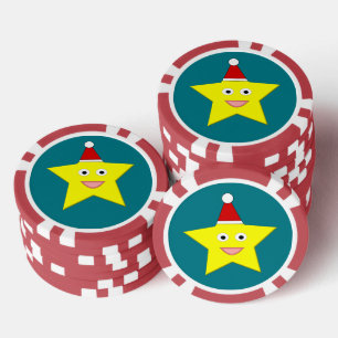 Happy Little Christmas Star Pokerchips