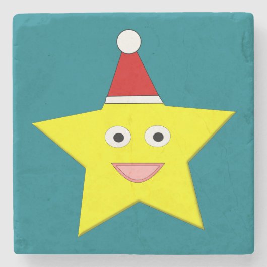 Happy Little Christmas Star Stone Untersetzer (Vorderseite)