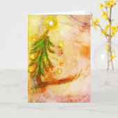 Happy Little Christmas Tree mit Lichtern Karte (Gelbe Blume)