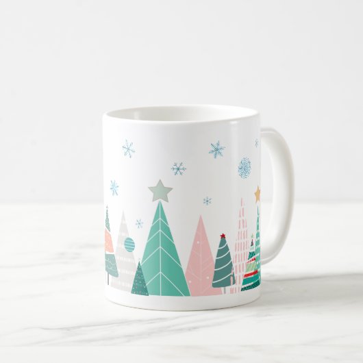 Happy Little Christmas Trees Kaffeetasse (VorderseiteRechts)