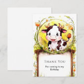 Happy Little Cow Geburtstag Dankeskarte (Vorne/Hinten)