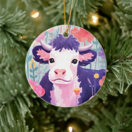 Happy Little Cow Keramik Ornament