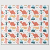 Happy Little Dino Geschenkpapier (Flach)