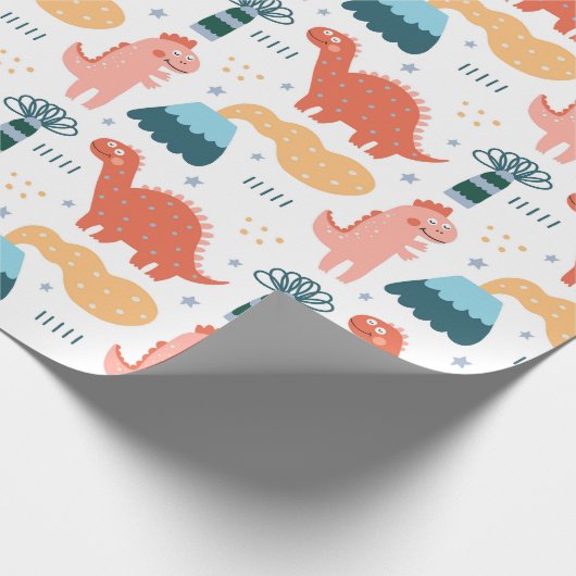Happy Little Dino Geschenkpapier (Ecke)