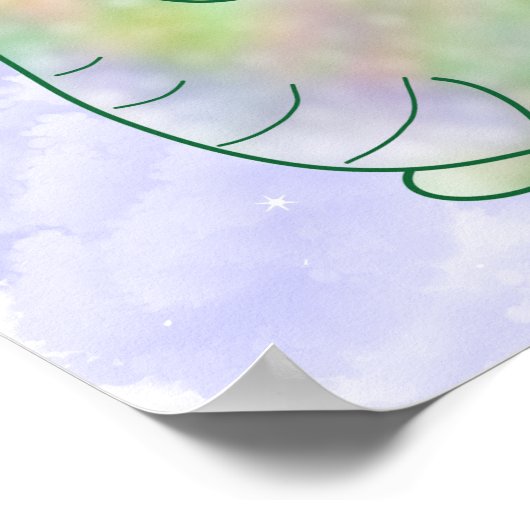 Happy Little Dinosaur Poster (Ecke)